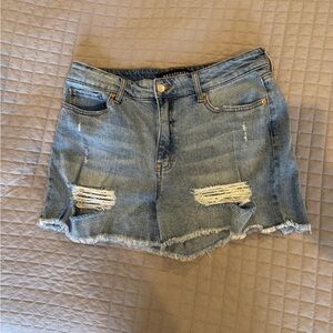 Trendy Distressed Blue Jean Shorts